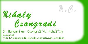 mihaly csongradi business card